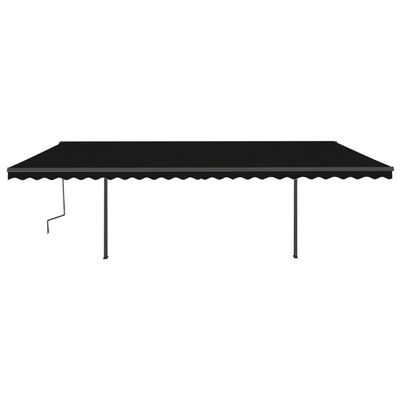 vidaXL Manual Retractable Awning with Posts 6x3 m Anthracite