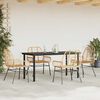 vidaXL 5 Piece Garden Dining Set Brown Poly Rattan Glass