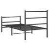 vidaXL Metal Bed Frame without Mattress with Footboard&nbsp;Black 90x200cm