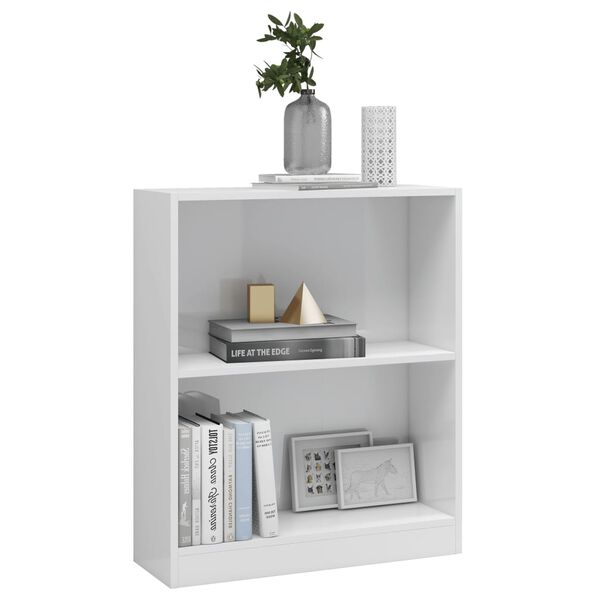 vidaXL Bookshelf High Gloss White 60x24x76 cm Engineered Wood