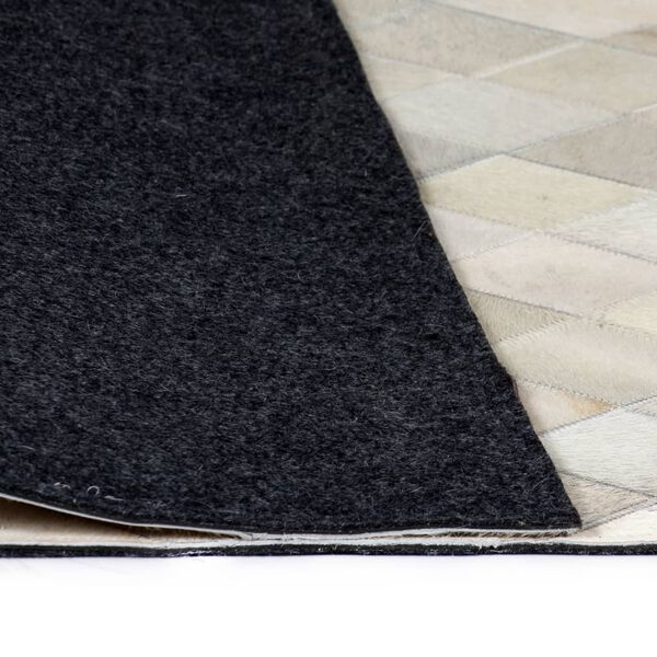 vidaXL Rug Genuine Leather Patchwork 120x170 cm Diamond Grey