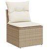 vidaXL 2 Piece Garden Sofa Set with Cushions Beige Poly Rattan Acacia