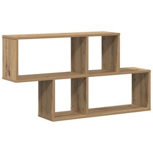 vidaXL Wall Shelf with Shelf Wall-mounted Brown Engineered Wood