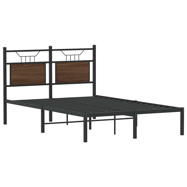 vidaXL Bed Frame without Mattress Brown Oak 120x200 cm Engineered Wood
