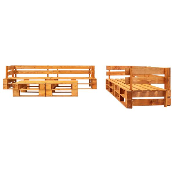 vidaXL 6 Piece Garden Pallet Lounge Set Wood Honey Brown
