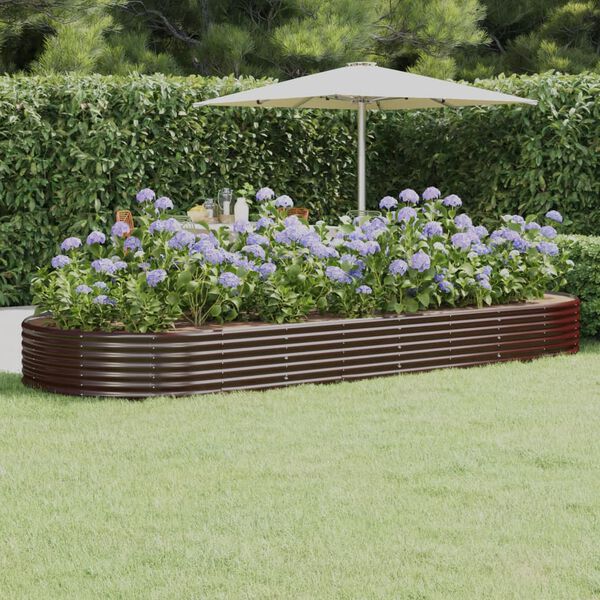 vidaXL Garden Raised Bed Galvanised Steel 373x140x36 cm Brown