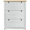 vidaXL Shoe Cabinet Corona White 99 x 32 x 122 cm Solid Pine Wood