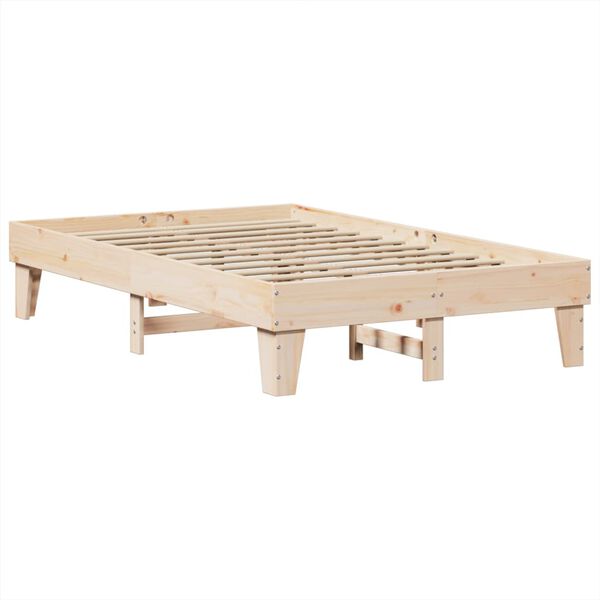 vidaXL Bed Frame without Mattress 120x190 cm Small Double Solid Wood Pine