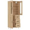 vidaXL Highboard Sonoma Oak 69.5x34x180 cm Engineered Wood