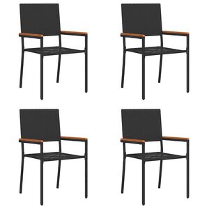 vidaXL Garden Stacking Chairs 4 pcs Black and Brown