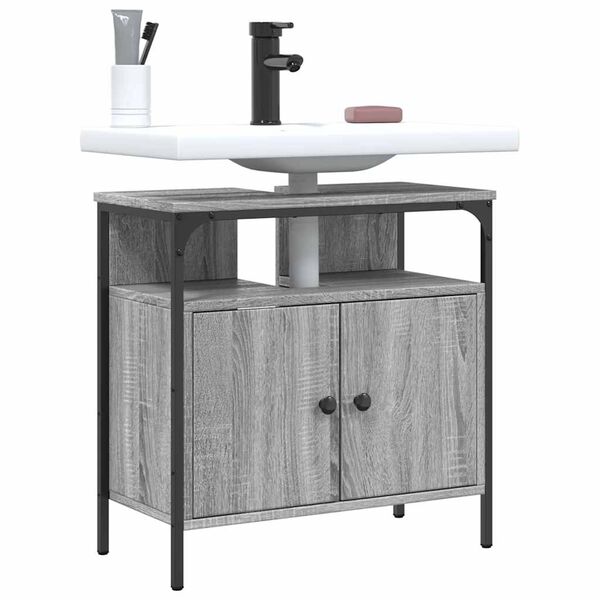 vidaXL Bathroom Sink Cabinet Grey Sonoma 60x30x60 cm Engineered Wood