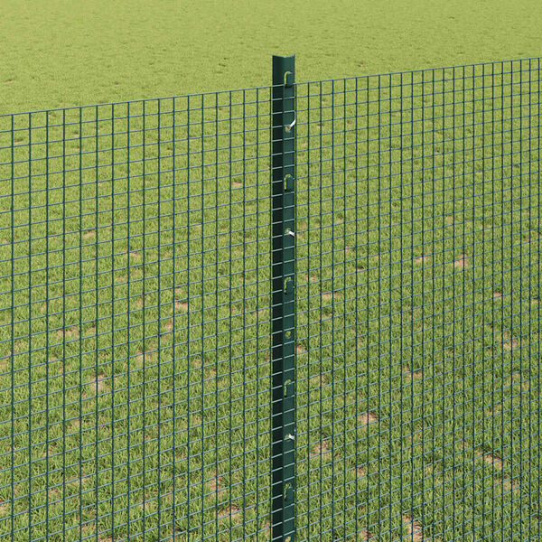 vidaXL Fence with Post Green 1.4 x 50 m Steel and PVC