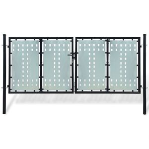 vidaXL Black Single Door Fence Gate 300x125 cm