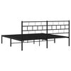 vidaXL Metal Bed Frame without Mattress with Headboard Black 193x203cm