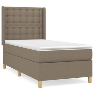 vidaXL Box Spring Bed with Mattress Taupe 80x200 cm Fabric
