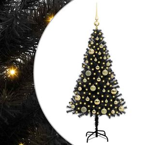 vidaXL Christmas Tree with 150 LEDs with Stand Black 120 cm PVC