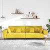 vidaXL Velvet Sofa with Cushion Yellow 210 cm Velvet