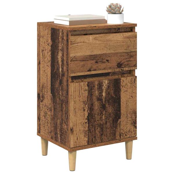 vidaXL Bedside Cabinet Old Wood 40 x 35 x 70 cm Engineered Wood