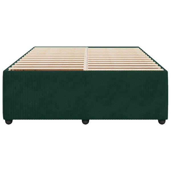 vidaXL Bed Frame without Mattress Dark Green 140x200 cm Velvet