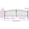 vidaXL Double Door Fence Gate with Spear Top 400x200 cm