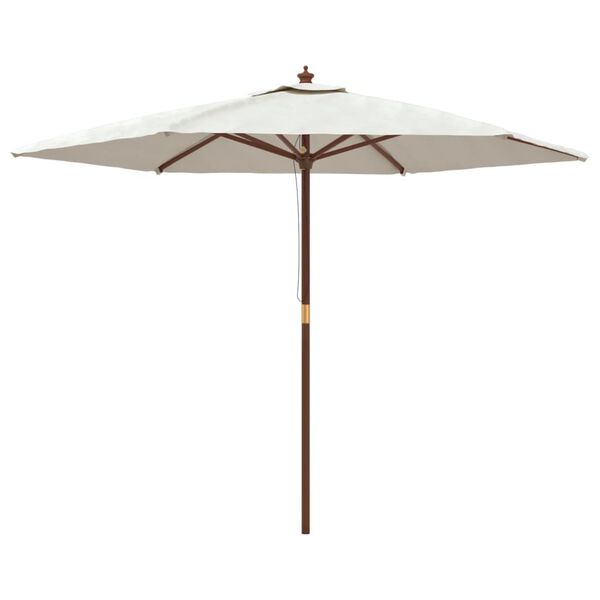 vidaXL Garden Parasol with Wooden Pole Sand 299x240 cm