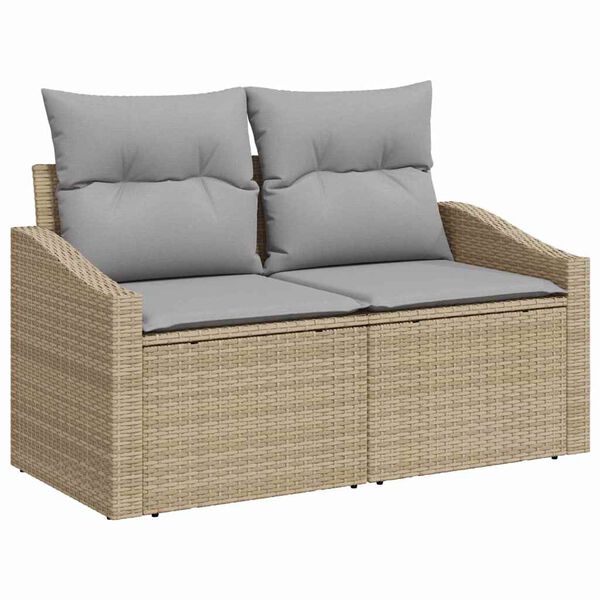 vidaXL Garden Sofa with Cushion 123 x 62 x 69 cm Poly Rattan