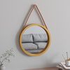 vidaXL Wall Mirror with Strap Gold &Oslash; 45 cm