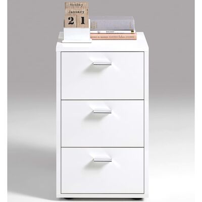 FMD Bedside Cabinet with 3 Drawers White