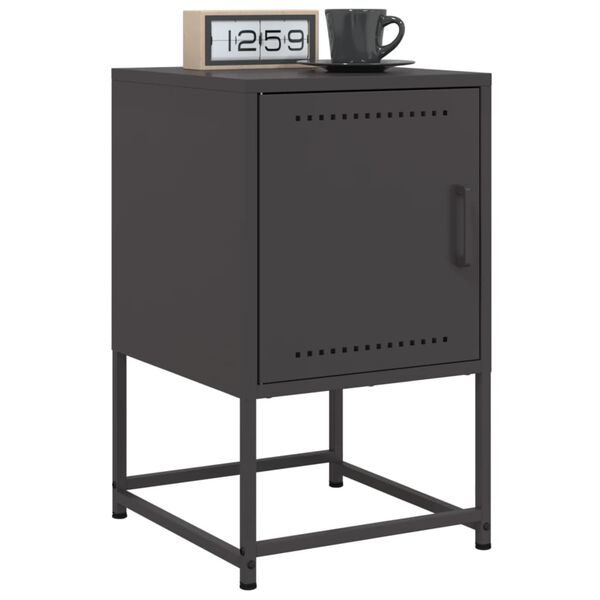 vidaXL Bedside Cabinets 2 pcs Black 36x39x60.5 cm Steel