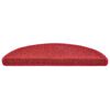 vidaXL Stair Mats 30 pcs 56x17x3 cm Red Half Round