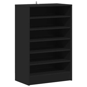 vidaXL Shoe Cabinet Black 60x35x92 cm Engineered Wood