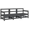 vidaXL 3 Piece Garden Lounge Set Grey Solid Wood Pine