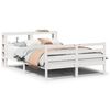 vidaXL Bed Frame with Headboard without Mattress White 150x200 cm King Size