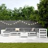 vidaXL 10 Piece Garden Sofa Set White Solid Wood Pine