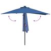 vidaXL Garden Parasol Azurblau 294 x 150 x 224 cm Polyester and Steel
