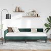 vidaXL Corner Bed Frame Dark Green 90 cm x 190 cm Velvet