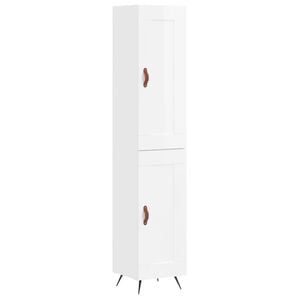 vidaXL Highboard High Gloss White 34.5x34x180 cm Engineered Wood