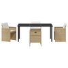 vidaXL Garden Dining Set 5 pcs Beige Poly Rattan