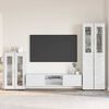 vidaXL TV Cabinet Set with Drawer High Gloss White Engineered Wood