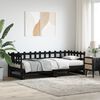 vidaXL Pull-out Day Bed without Mattress Black 2x(80x200) cm Solid Wood