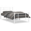 vidaXL Metal Bed Frame without Mattress with Footboard White 107x203cm