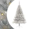 vidaXL Artificial Pre-lit Christmas Tree Silver 180 cm PET