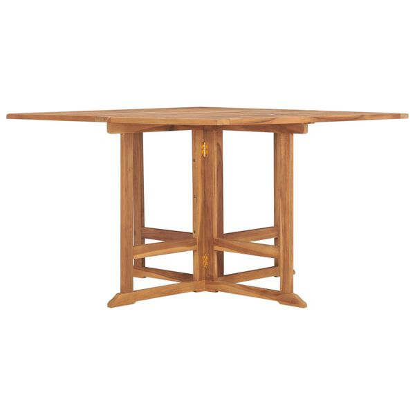 vidaXL Folding Garden Dining Table 120x120x75 cm Solid Teak Wood
