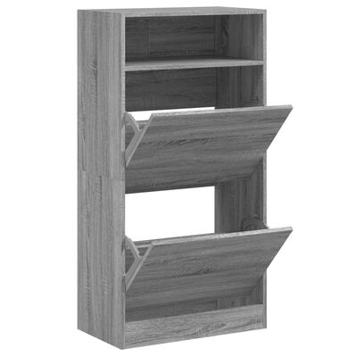 vidaXL Shoe Cabinet Grey Sonoma 60x34x116 Engineered Wood