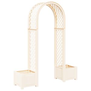 vidaXL Rose Arch with Planter White 168.5 x 43 x 207 cm PP