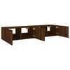 vidaXL TV Wall Cabinets with LED Lights 2 pcs Brown Oak 80x35x31 cm
