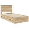 vidaXL Bed Frame with Drawer Sonoma Oak 100 x 200 cm Engineer Wood
