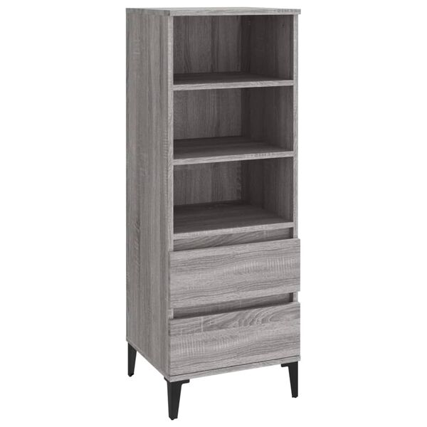 vidaXL Highboard Grey Sonoma 40x36x110 cm Engineered Wood