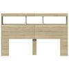 vidaXL Headboard Cabinet with LED Sonoma Oak 160x17x102 cm
