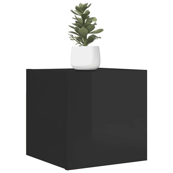 vidaXL Wall Mounted TV Cabinets 4 pcs High Gloss Black 30.5x30x30 cm